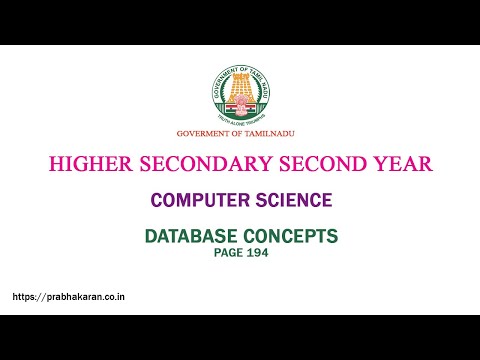 Chapter 11 | Database Concept | Tamil | Entity/Object Model | Tamilnadu Board 12th Computer Science