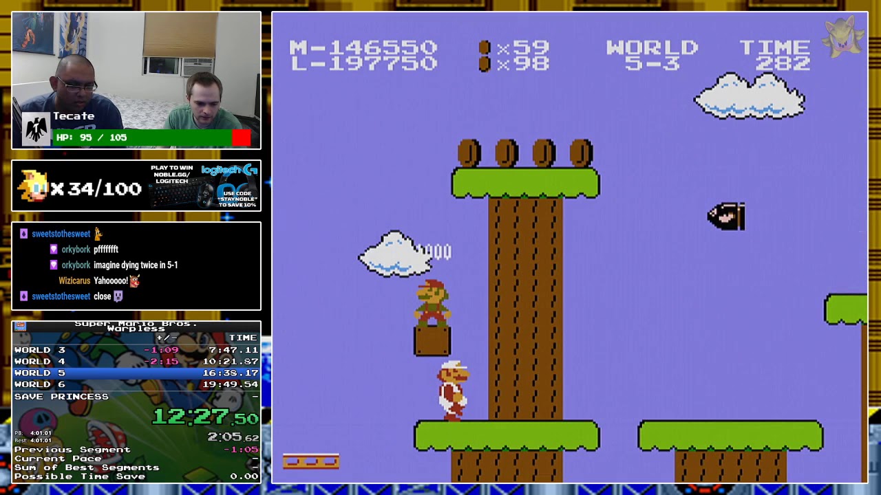 Super Mario Bros. 2Player Hack Warpless w/ Kosmic; 2433 *Former