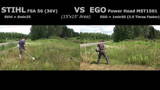 Stihl FSA 56 VS EGO MST1501 *Battery String Trimmer*(15'x15') by Marc-André Blais 15,535 views 6 years ago 6 minutes, 36 seconds