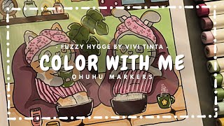 Color With Me ASMR 🐰🐱🫧 | Vivi Tinta Fuzzy Hygge – Cat & Bunny Spa Day | Ohuhu Markers #coloringbook screenshot 5