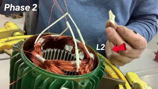 Motor Rewinding;Basic 3 Phase Connection 6 Coils Consequent Pole