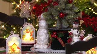 Choice of Illuminated Tree in Boot or Snowman Hat by Valerie on QVC