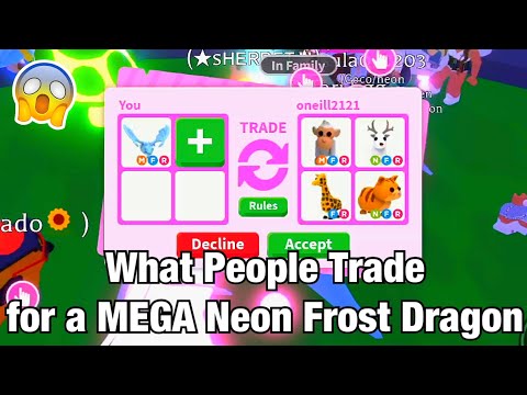 What People Trade For A Mega Neon Frost Dragon Roblox Adopt Me Youtube - roblox adopt me pets neon frost dragon