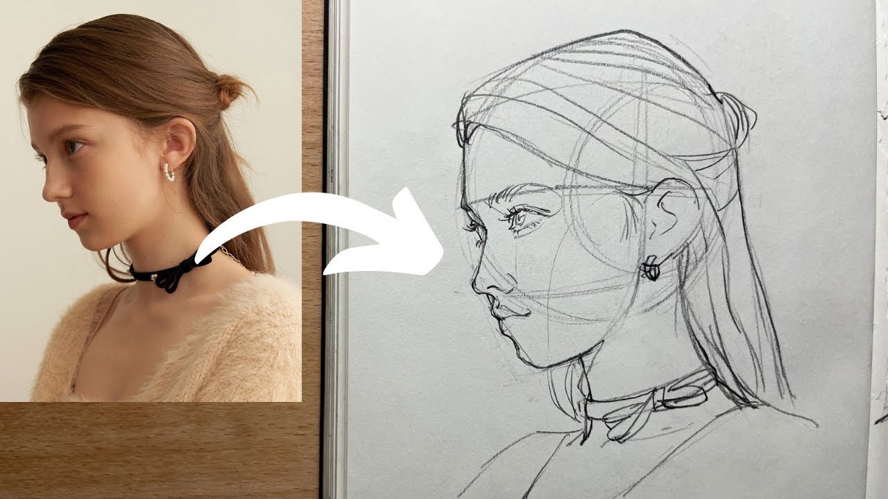 How to draw a face in a profile view | Draw with me #howtodraw # ...