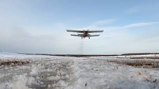 Beautiful Take-Off Of The Antonov An-2 Biplane From A Dirt Runway To The Operator.