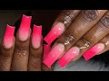 Glow in The Dark Hot Pink Ombré Nails | ✨ Ombré Nails | Watch Me Work | Giveaway Winner