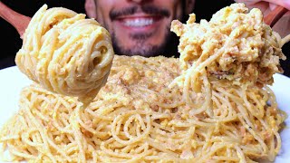 ASMR SPAGHETTI BACON CARBONARA PASTA (EATING SOUNDS) NO TALKING MUKBANG