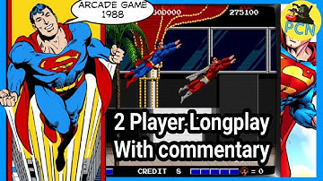 Superman Arcade Game 1988 - 2 Player LongPlay using RetroArch Netplay with commentary 60FPS