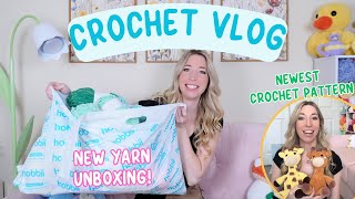 Crochet Vlog  Yarn Unboxing, New Plushies, and Craft Room Update