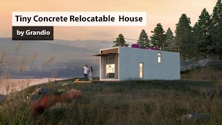 Hüga - Tiny precast concrete relocatable house by Grandio