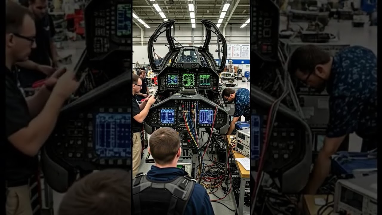 Inside a fighter jet cockpit: wiring and 