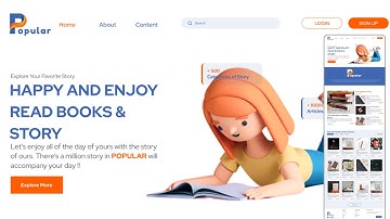 E-Library Landing Page Web Tutorial--Part 1|HTML,CSS,JavaScript
