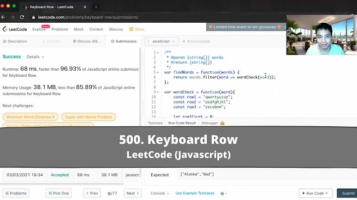 How to Solve "500 Keyboard Row" on LeetCode? - Javascript