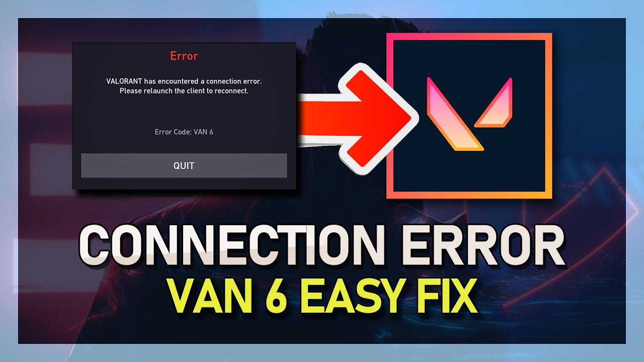 Valorant How To Fix Error VAN 6 YouTube Valorant How To Fix Error Van 6 Youtube