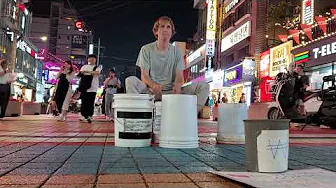 This guy has chronic "Drummer Face" - Hongdae, South korea