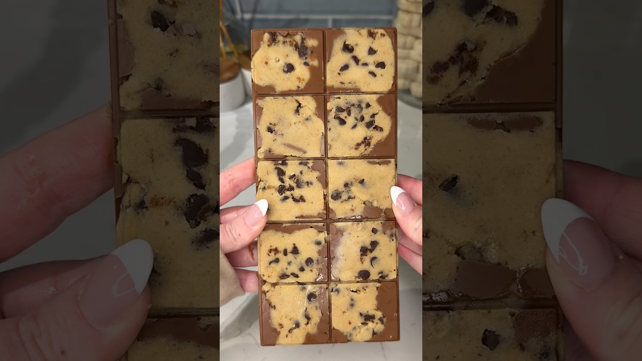 viral cookie dough chocolate bar 🍫  #cookies #chocolate #recipe #dessert #shorts #easydessert #food