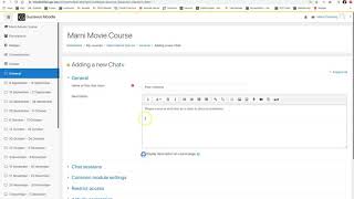 Setting up a Moodle Chat