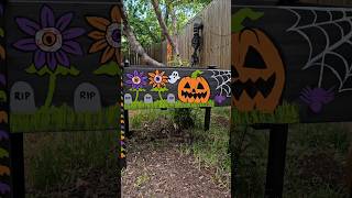 Painting a Garden Bed Halloween Themed #halloweenlifestyle #painting #halloweencommunity #garden