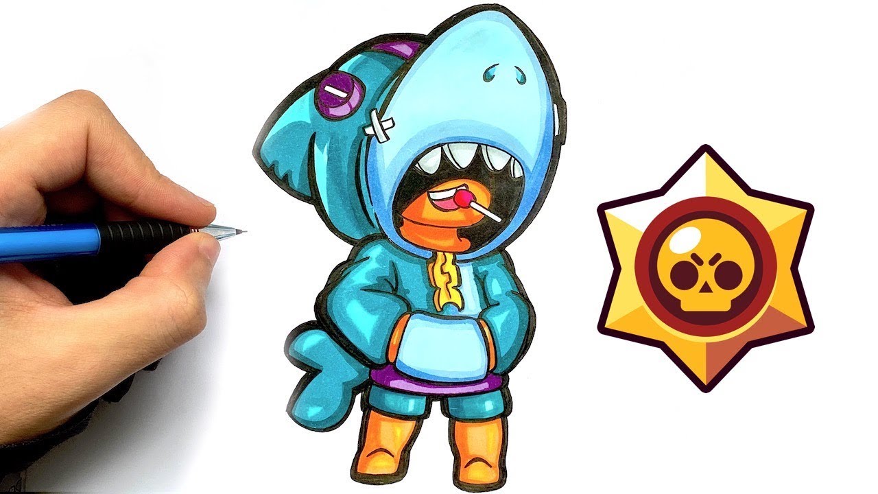 Tuto Dessin Leon Requin De Brawl Stars Youtube - tuto comment dessiner corbac brawl stars facilement