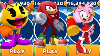 Sonic Dash - Ms.Pacman VS Knuckles VS Popstar Amy _ Movie Sonic vs All Bosses Zazz Eggman