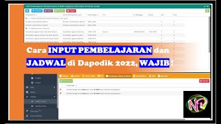 CARA INPUT PEMBELAJARAN DAN JADWAL DI DAPODIK 2022 | INVALID ROMBEL TIDAK MEMILIKI PEMBELAJARAN