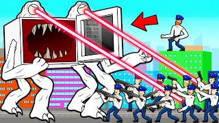 HUGE MICROWAVE EATER ATTACK CITY HUGE MONSTER VS ARMY OF HUMANS Cartoon Animation