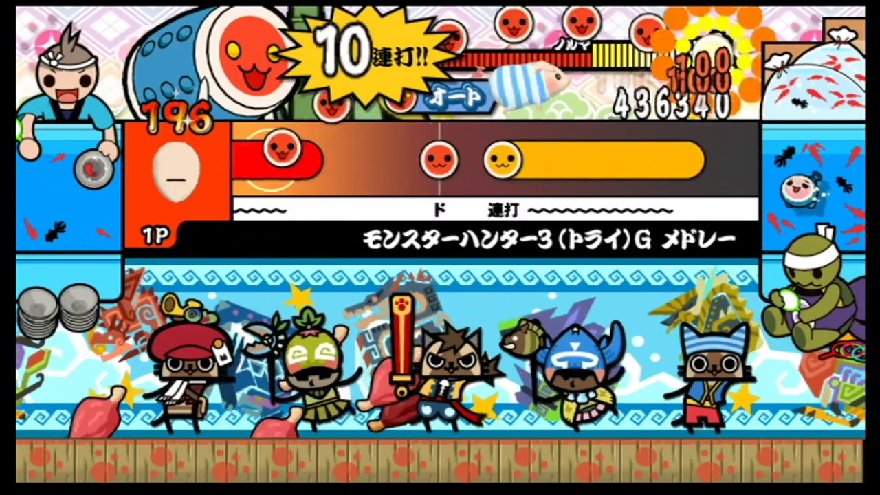 太鼓の達人 Wii5】モンスターハンター3(トライ)G メドレー（ふつう