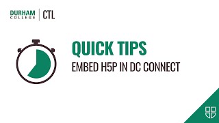 Quick Tips: Embed H5P in DC Connect