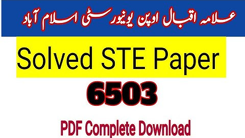 6503 aiou STE solved autumn 2020