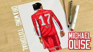 How to draw a soccer players Olise / FC Bayern Munich screenshot 5