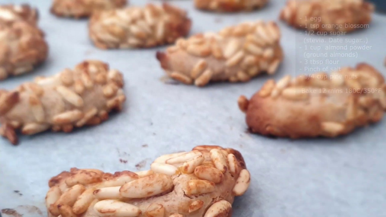 Almond Crescent Cookies - In Pine Nuts - Whole Wheat Flour