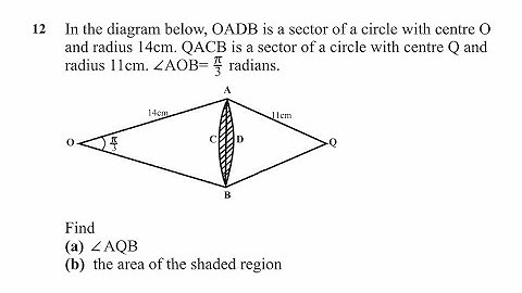 CIRCULAR MEASURES-2013 Additional mathematics G12 ECZ exam Q12 P1