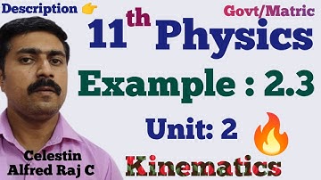 11 Physics|Example 2.3|Unit 2|Kinematics|sky physics