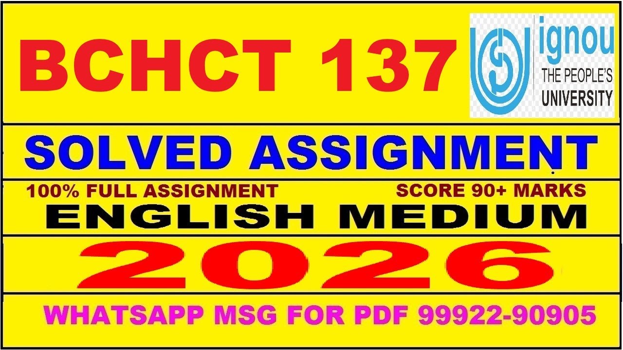 BCHCT 137 solved assignment 2026 in English || bchct 137 solved assignment 2026 || bchct137 2025-26