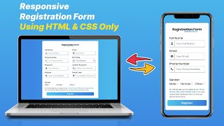Responsive Registration Form In HTML And CSS | Registration Form