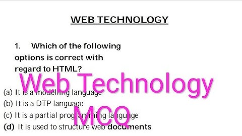 Web Technology MCQ Part 1