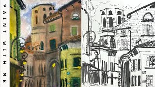 Paint Buildings In Soft Pastels On Sandpaper - Paint With Me - Vẽ phấn tiên screenshot 4