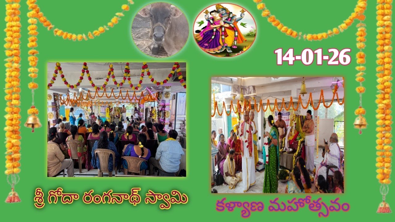 మన ఆలయం లో  శ్రీ  గోదా రంగనాథ్ స్వామి కళ్యాణ మహోత్సవం వైభవంగా నిర్వహించారు సింహపురి కాలనీ 
