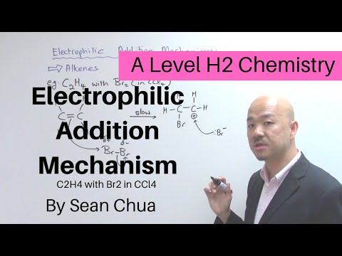 Video A-Level H2 Chemistry: Electrophilic Addition Mechanism C2H4 with Br2 in CCl4 - youtube