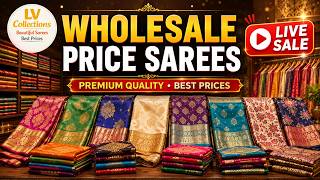 🔴 TODAY LIVE Saree Sale Telugu 🔥 New Saree Collection | Pattu, Silk & Cotton | Wholesale Prices screenshot 3