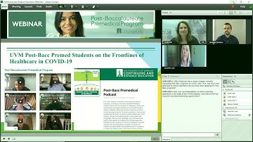 UVM Post-Baccalaureate Premedical Experience in COVID-19 Informational Webinar