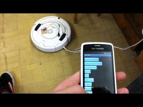 Roomba robot testing using android phone