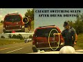 Possible drunk driver switches seats with friend - Exits vehicle w/ keys in his hand #oopsie #police