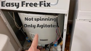 Washer not spinning, only agitates FIX