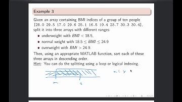 Intro to MATLAB - Week 2 - Example 3: Working with arrays