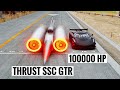 Thrust ssc gtr vs 100000 koenigsegg black devil at special stage route x