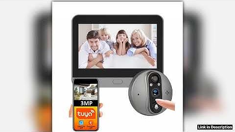 3MP Smart Life Tuya 1080P WiFi Door Bell Eye Peephole Camera 5000mAh Battery PIR Motion Detector IR