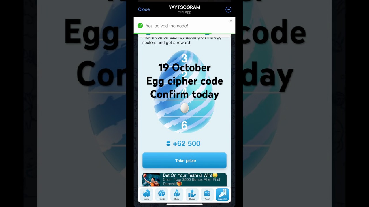 19 October egg cipher code Saturday egg cipher code today egg cipher 