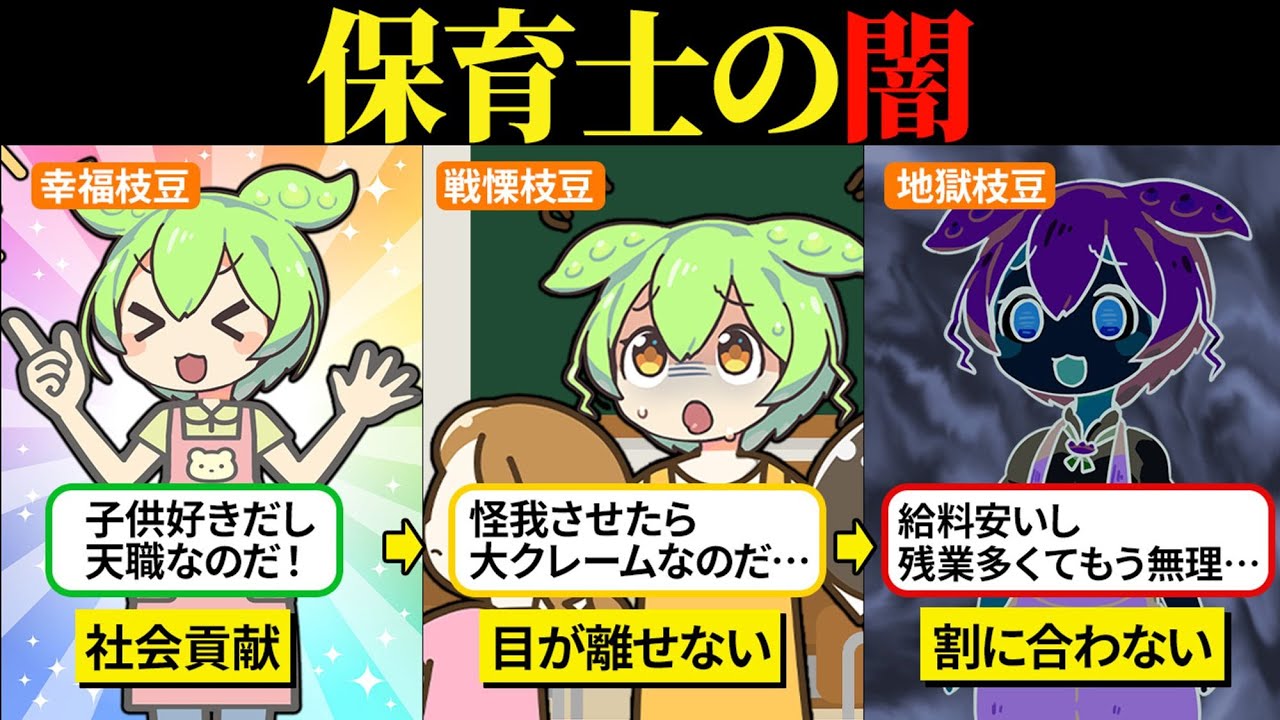 やりがいのある保育士になったら過労とストレスで笑顔が消えたのだ【ずんだもん＆ゆっくり解説】