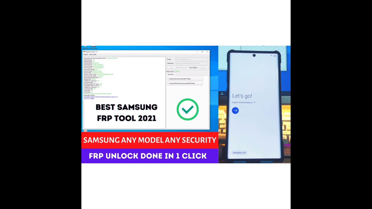 SAMSUNG FRP UNLOCK ONE CLICK 1CREDIT=4 FRP REMOVED ✅ MAGMA TOOL ANY CREDITS INSTANT